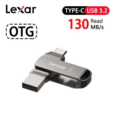 Lexar 64GB USB3.1 Type-C USB Flash Drive 2-IN-1 USB 3.2 Type-C Dual Port U Drives Type-A 32GB 128GB 256GB Up To 130Mb/s Pendrive  for Phone and PC