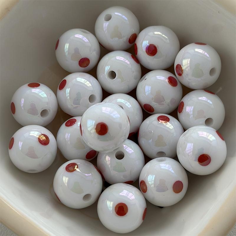 1Pc 16Mm Round Acrylic Big Hole Billiards Ball Loose Spacer Beads For Jewelry Making Diy Handmade Bracelet Findings