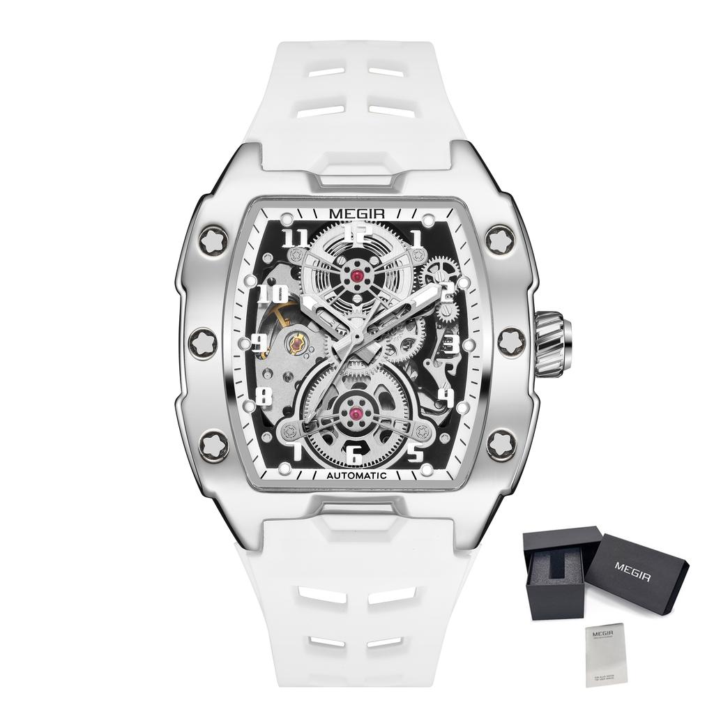 MEGIR Marke Mode Mechanische Uhr für Herren Sport Hohl Ausgeschnitten Automatische Armbanduhr Leuchtend Wasserdicht Uhr Reloj Hombre 8602