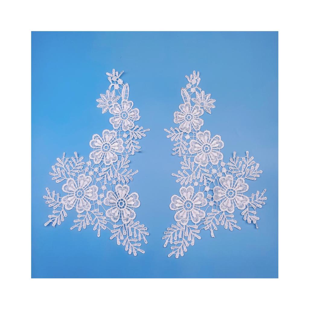 Water Soluble Embroidery Applique Lace Flower Pair Flower Collar Diy Decorative Accessories Polyester Light Water Soluble Embroidery Lace Accessories