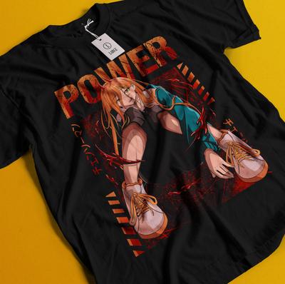Chainsaw Man Makima T-Shirt Asa Aki Anime Denji Shirt Power Tshirt All Size Tee