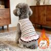Dog clothes Autumn and winter rainbow striped dress Bigbear cat teddy Pomeranian small dog velvet pet vest