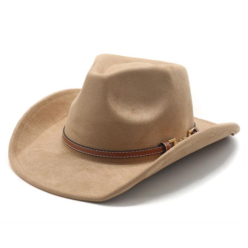 Vintage Belt Western Cowboy Hat For Men And Women, Tibetan Suede Jazz Hat, Top Hat