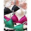 Ice Silk Comfort Underwear Set Women Sexy Deep V Push Up Bra Set Shoulder Strap Letters Adjustable Brassiere and Lace Panties