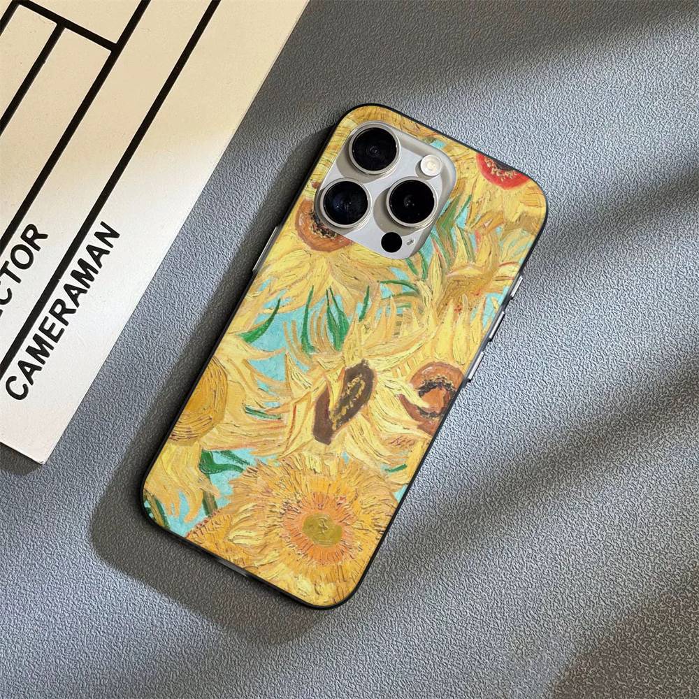 Art Vincent Van Gogh Phone Case For iPhone 16 15 17 Pro 11 12 13 14 Pro Max Plus Soft Ripple Silicone Cover Shell