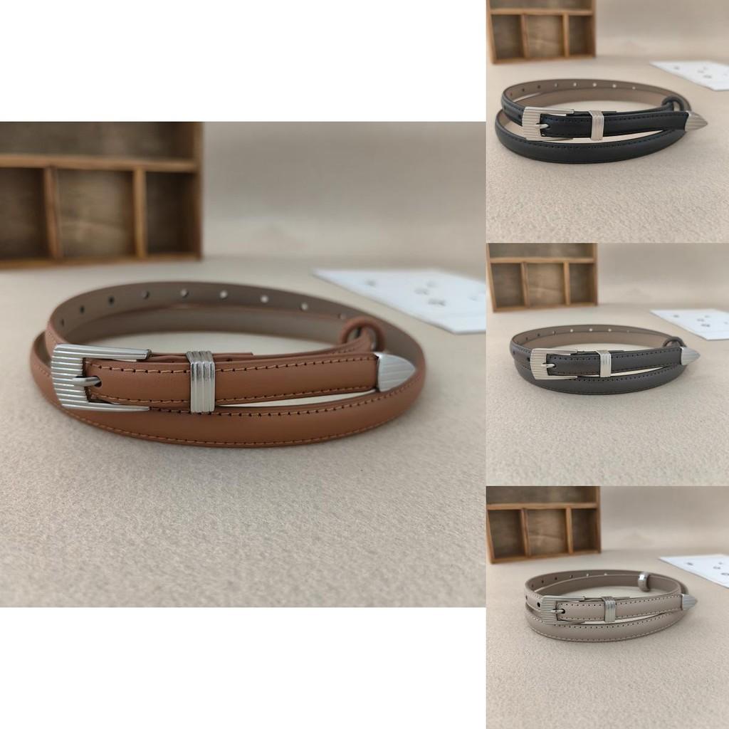 Slim Leather Waist Belt For Women With Alloy Buckle Designed For Jeans And Business Attire