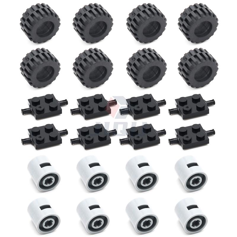 

Hub Tire Double Wheels Holder Plate Building Blocks Kit Compatible Parts 4600 4624 3641 6014 87697 MOC Car Bricks Kid Toys