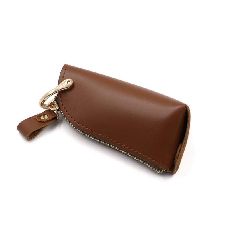 1 st Vintage Kreativ Läder Dragkedja Nyckelring Nyckelskydd Bilnyckel Hemnyckel Multifunktionell Nyckelringspåse