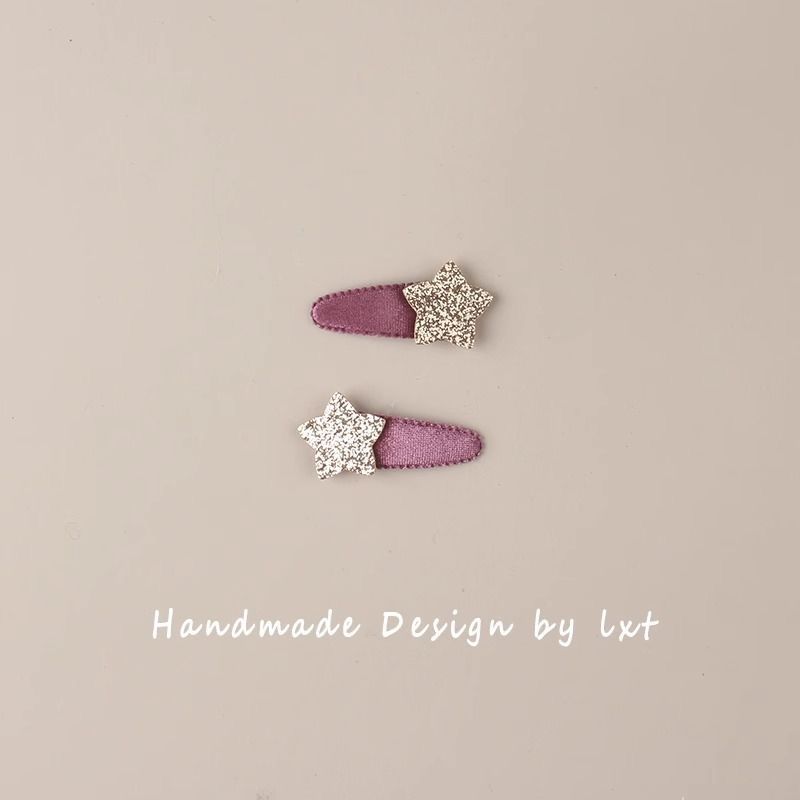 1 Pair Korean Style Glitter Star Hair Clips for Baby Girls Infant Soft BB Barrettes Children Hair Accessories Headwear