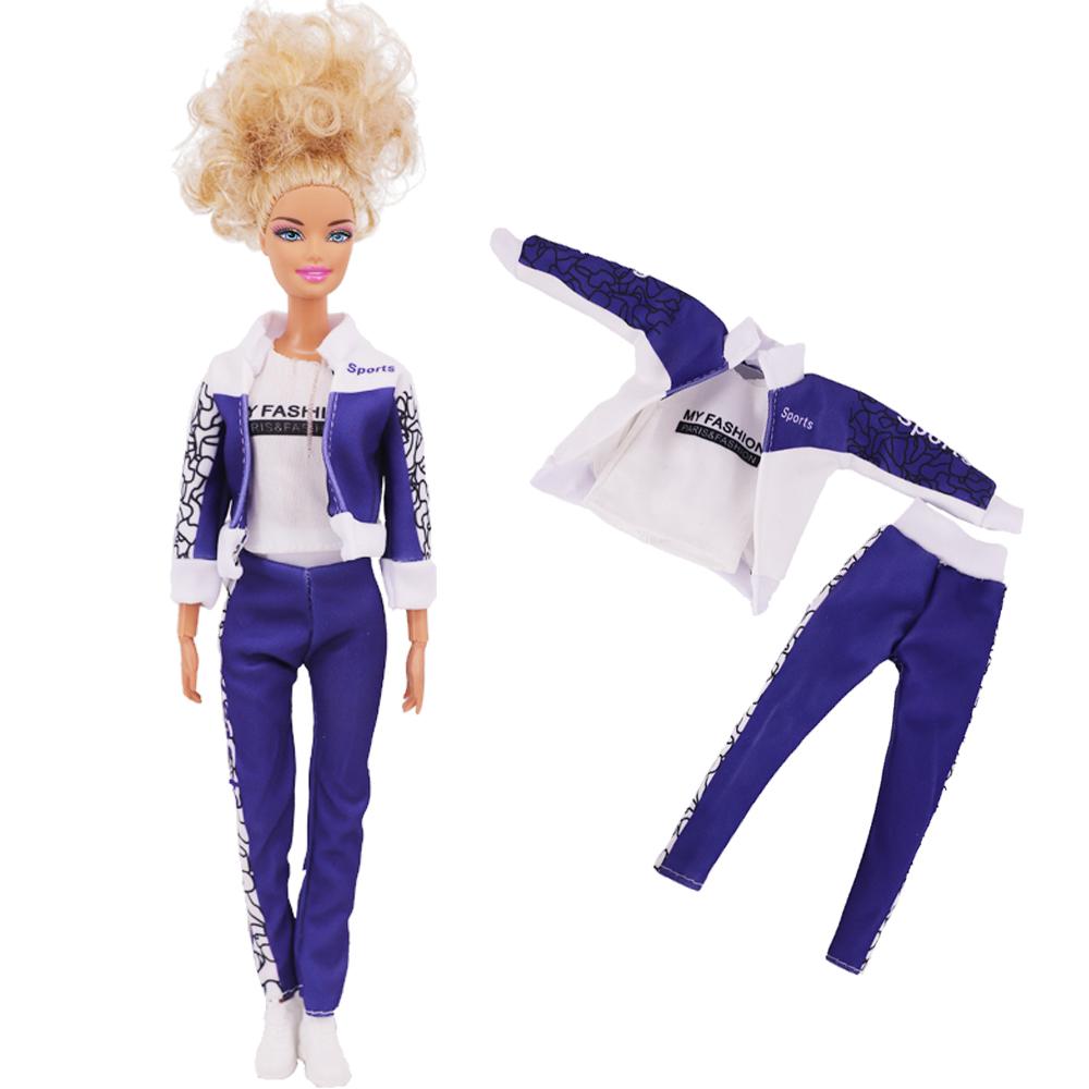 Puppenkleidung Sportbekleidung Outfit Kleid Mode Mantel Kapuzenpullover Oberteil Hose Hüte Kleidung für 30 cm Puppe & 1/6 BJD Puppenzubehör Spielzeug