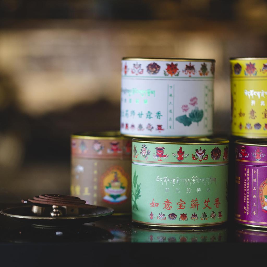 Tibetan Yakushi Amro Incense, Coil-Shaped, for Health, Sleep, Meditation, Healing, and Purification, Sandalwood Incense, Secret Tibetan Recipe