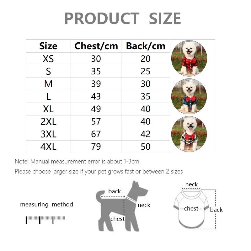 Classical Dog T-Shirts Bowtie Plaid Thin Summer Breathable Dog Clothes for Small Large Dogs Chihuahua Puppy Pet Cat Vest