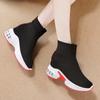 Women's Elastic High-Top Thick-Soled Round Toe Platform Sneakers with Height-Increasing Socks 2024