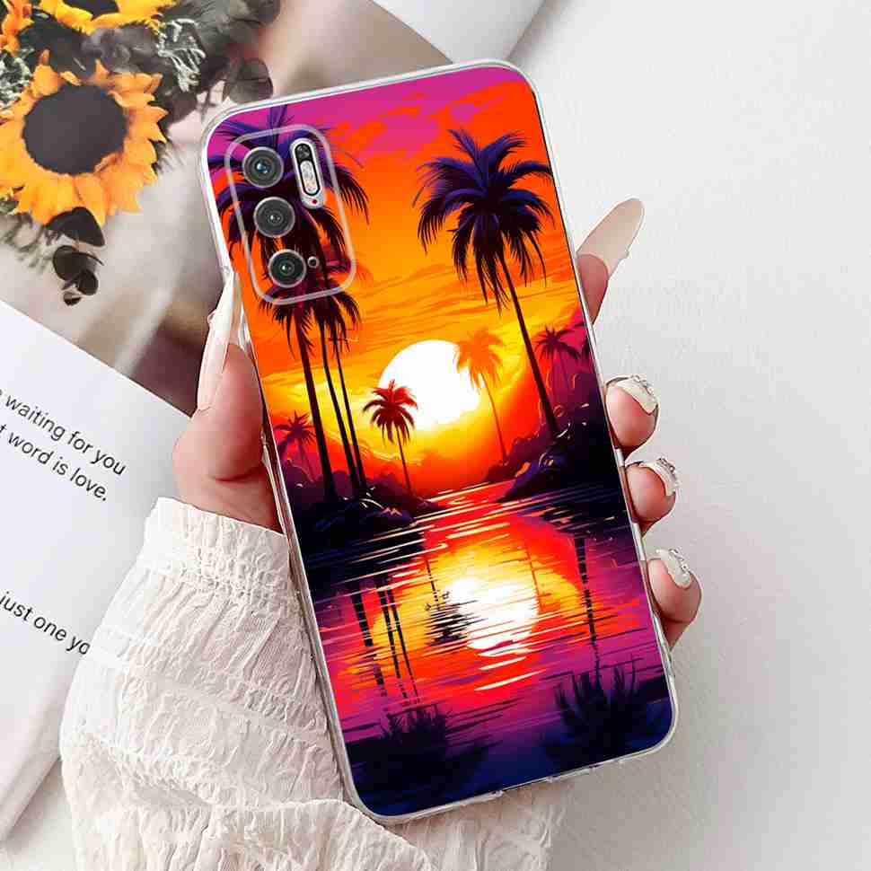For Redmi Note 10 5G Case Fashion Rose Bow Soft Silicone TPU Back Cover For Xiaomi POCO M3 Pro 5G 6.5" Shockproof Phone Cases