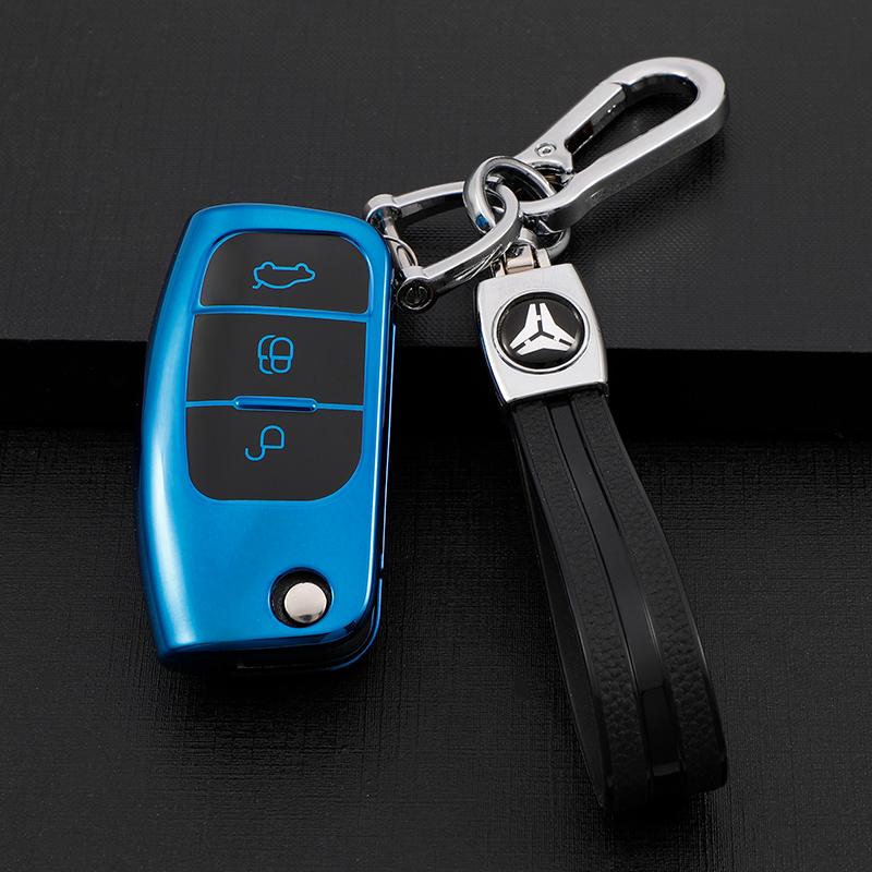 Soft TPU Car Key Case Cover Keychain for Ford Fiesta Focus 2 Falcon Ecosport Escape Kuga EcoSport Galaxy B-Max C-Max Protector
