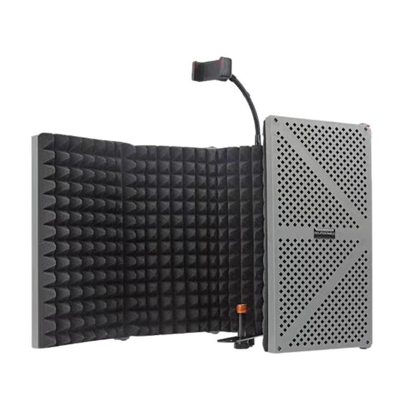 Soundproofing Microphone Shield Windshield with 5-Door Foldable for Enhances Auditory Sound Absorbing