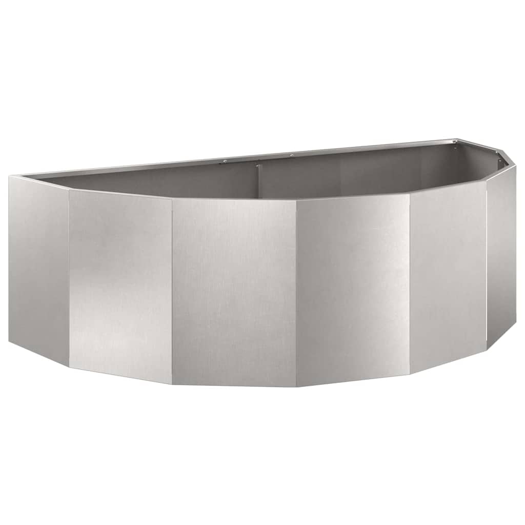 Plant Pot Silver 120 X 60 X 35 Cm Stainless Steel