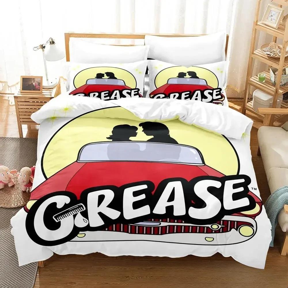 3D Print Grease Bedding Set Boys Girls Twin Queen King Size Duvet Cover Pillowcase Bed boys Adult Home Textileextile