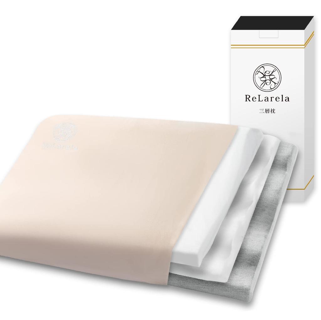 ReLarela Memory Foam Pillow, High-Density 45D Bamboo Charcoal Urethane [7 Height Adjustable], Triple-Layer Pillow, High-Density Urethane, Relieves