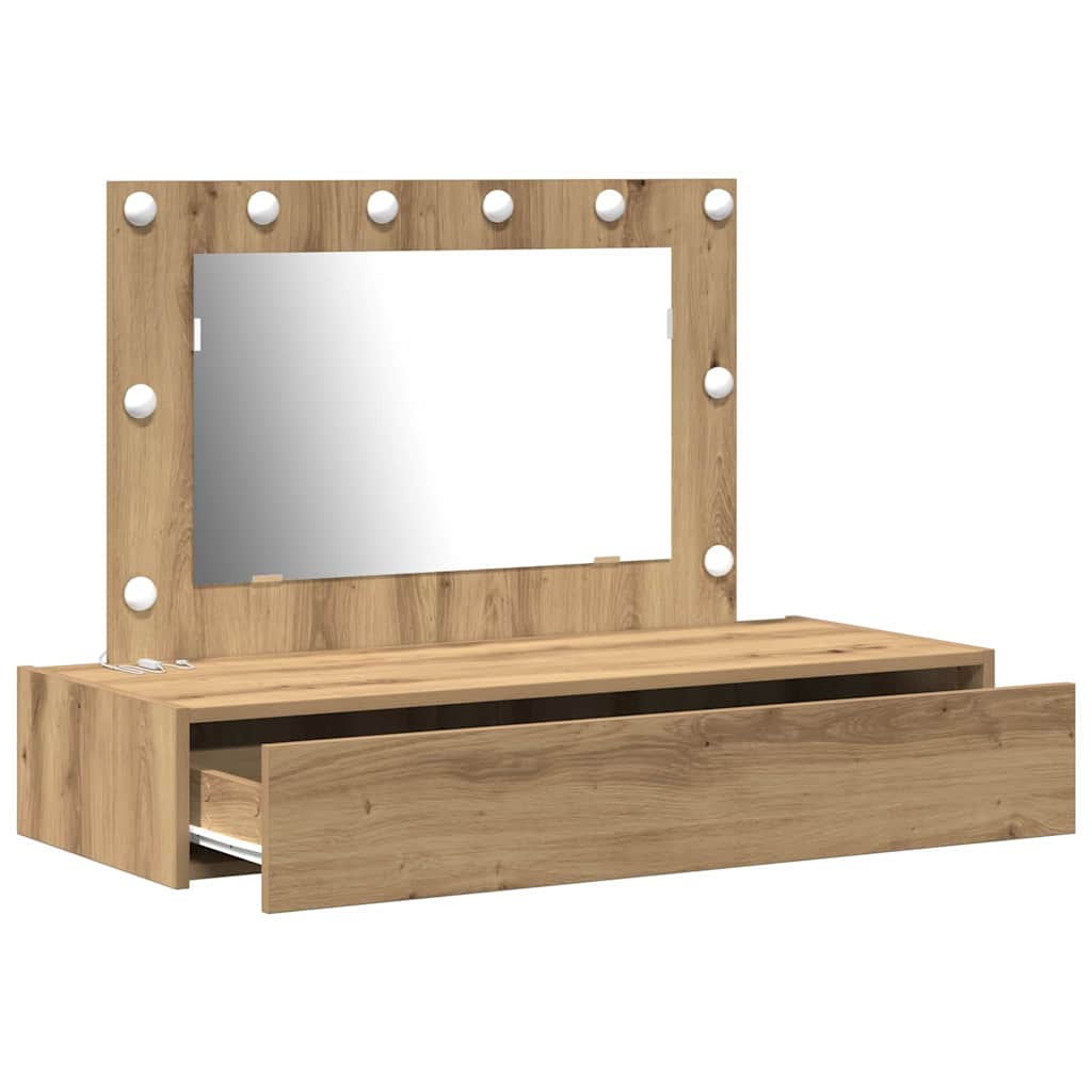 Makeup Table with Storage Brown 100 X 40 X 70 Cm Engineered Wood