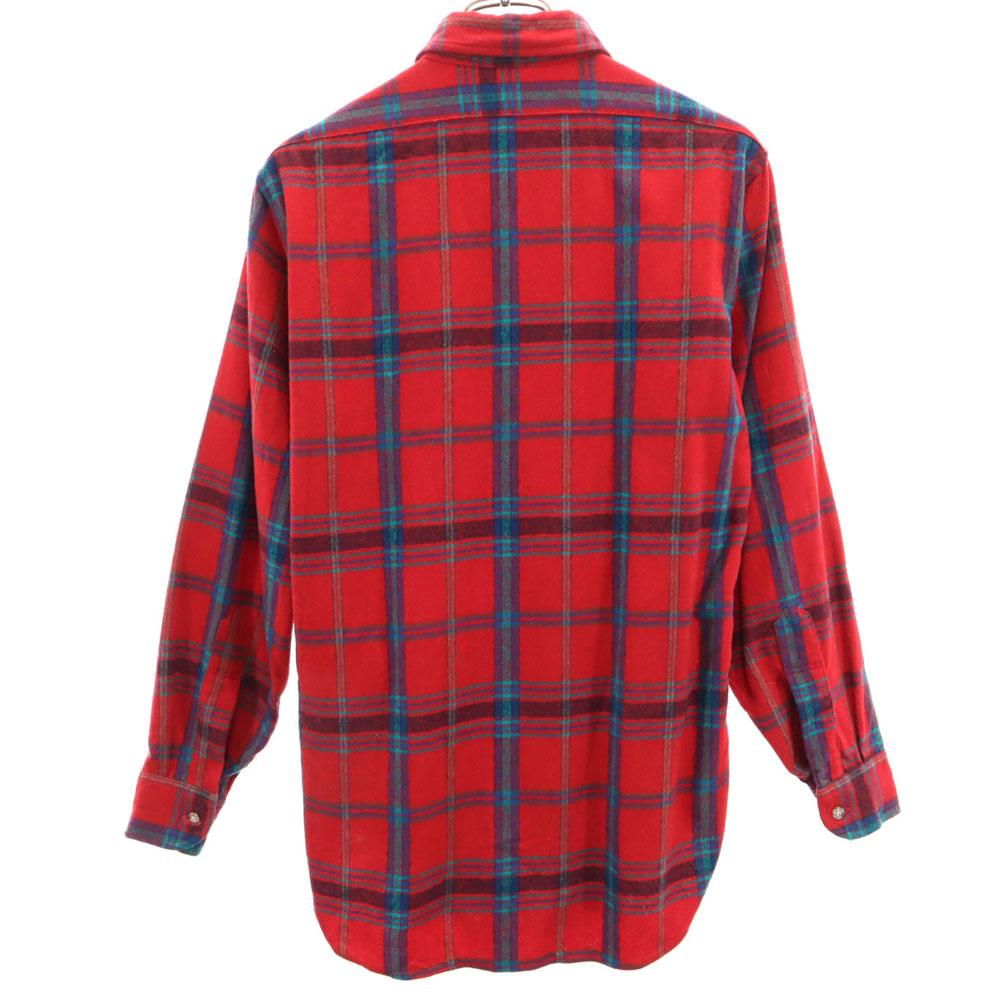 PENDLETON 70s Made in USA Vintage Check Pattern Long sleeve flannel Button down shirt Men's Used