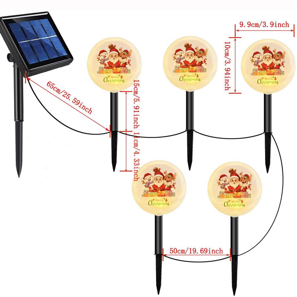 Solar Santa Claus LED Garden Stake Lights for Outdoor Lawn and Courtyard