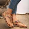 Fashion 2025 Mix Color Bohemian Sandals Women Fashion Clip Toe Non-Slip Rome Sandals Female Summer Crystal Flat Heel Sandalias Mujer