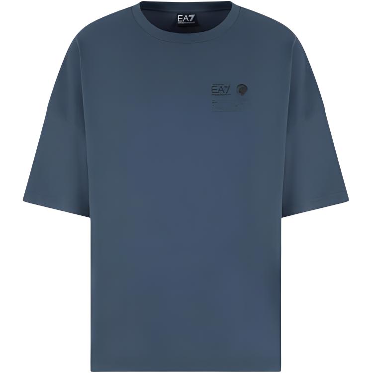 

Emporio Armani EA7 Solid Color Cotton Loose Fit Round Neck Mountain Short Sleeve T-Shirt Men T-Shirts Slate-Blue 7M000081-AF12874-U8106 L