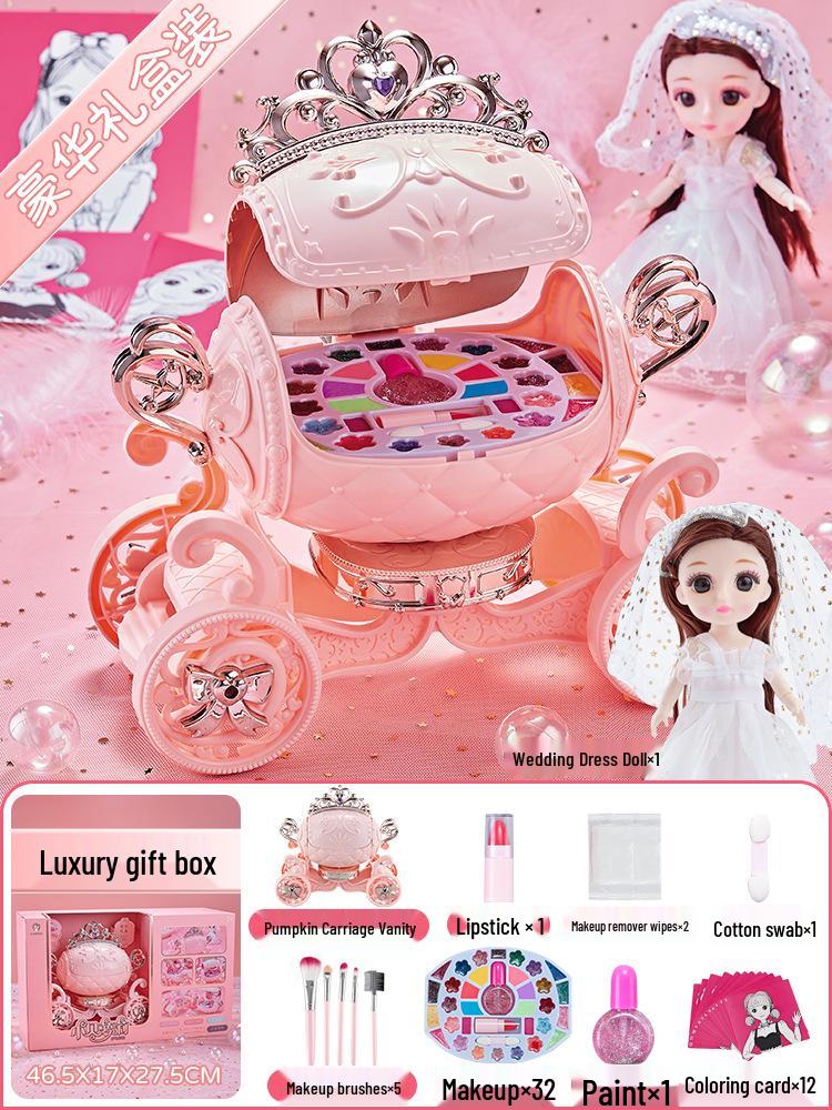 

Детский косметический игровой набор: Реалистичная помада и палетка для макияжа для девочек 3-6 лет