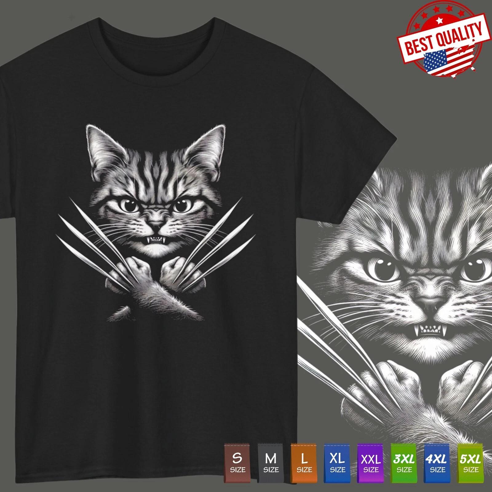 

Purr-verine T Shirt Funny Cat Kitty Parody Comics Movie Clothing Classic Tee 2XL