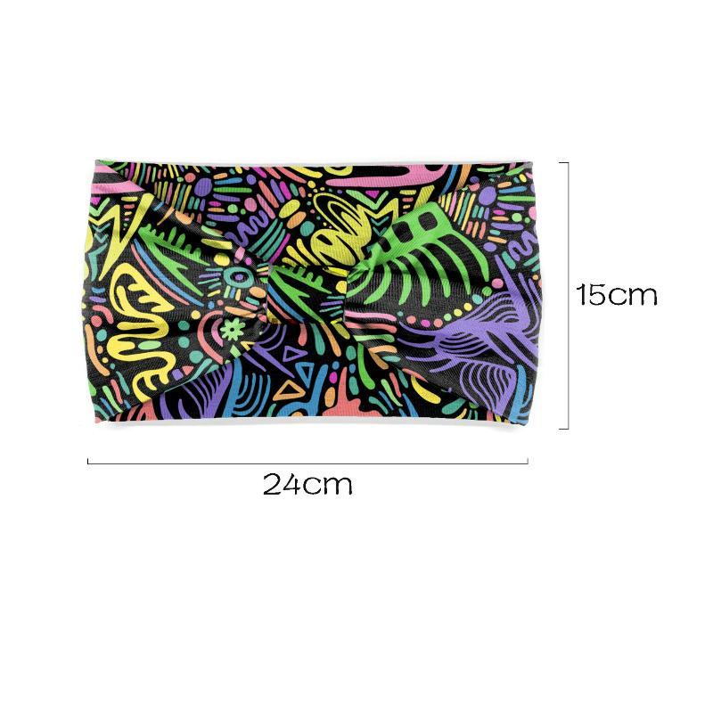 Vintage Boho Flower Print Headbands Women Wide Twist Knotted Elastic Hair Bands for Date Night Casual Outings