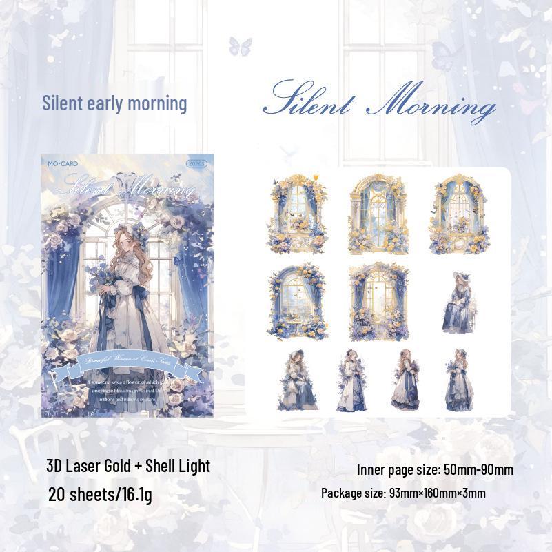 Momo PET Laser Gold Stickers: Royal Beauty Retro Dreamy Girl Journal Series