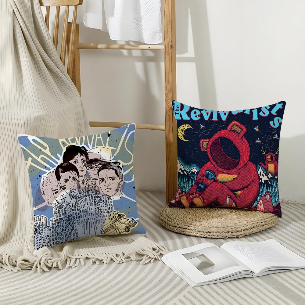 The R-Revivalistss Band Cushion Cover Breathable Linen Pillow Cover Skin-Friendly Home Decor Pillowcase With Hidden Zipper