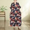 DIMANAF New 2026 Women Plus Size Summer Beach Long Dress Cotton Loose Oversize Casual Lady Maxi Vintage Print Sundress