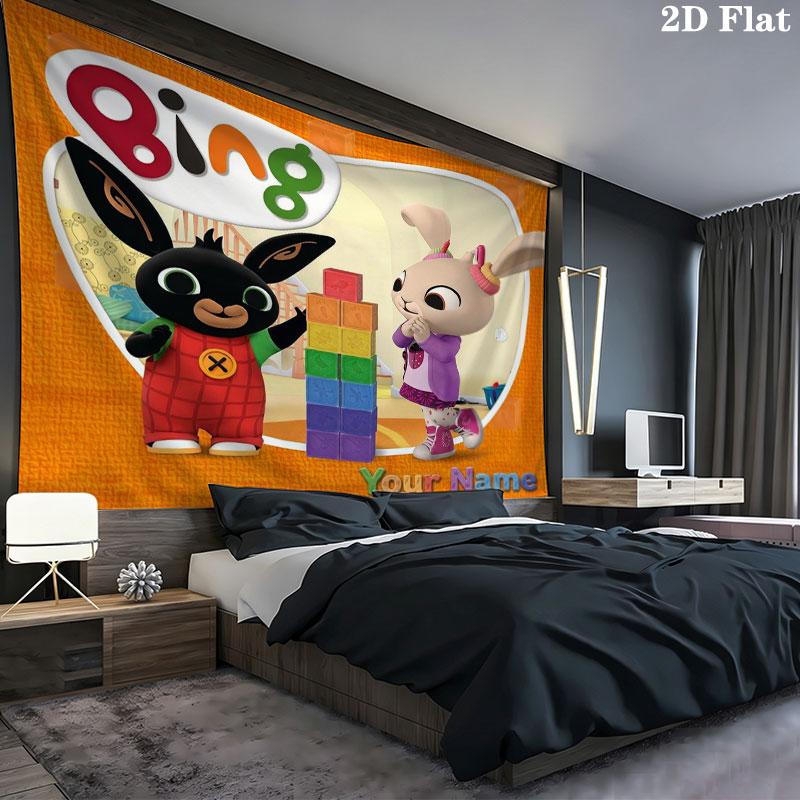 Bing Custom Name Wall Tapestry Aesthetic Wall Hanging Printed Fabric Blanket Decorative Tapestries for Bedroom Living Room Home Decor