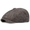 1Piece Men Texture Newsboy Hat Octagonal Hat Outdoor Warmth Sunscreen Casual Hat Suitable for Autumn Winter Travel