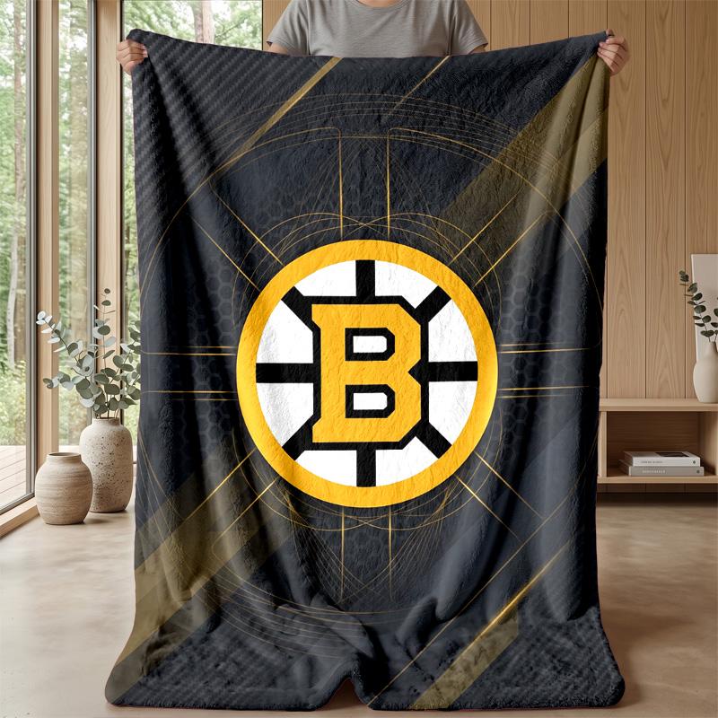 Coperta in Flanella e Pile Boston Bruins Coperta Calda e Accogliente per Divano, Letto, Viaggio Uso in Tutte le Stagioni