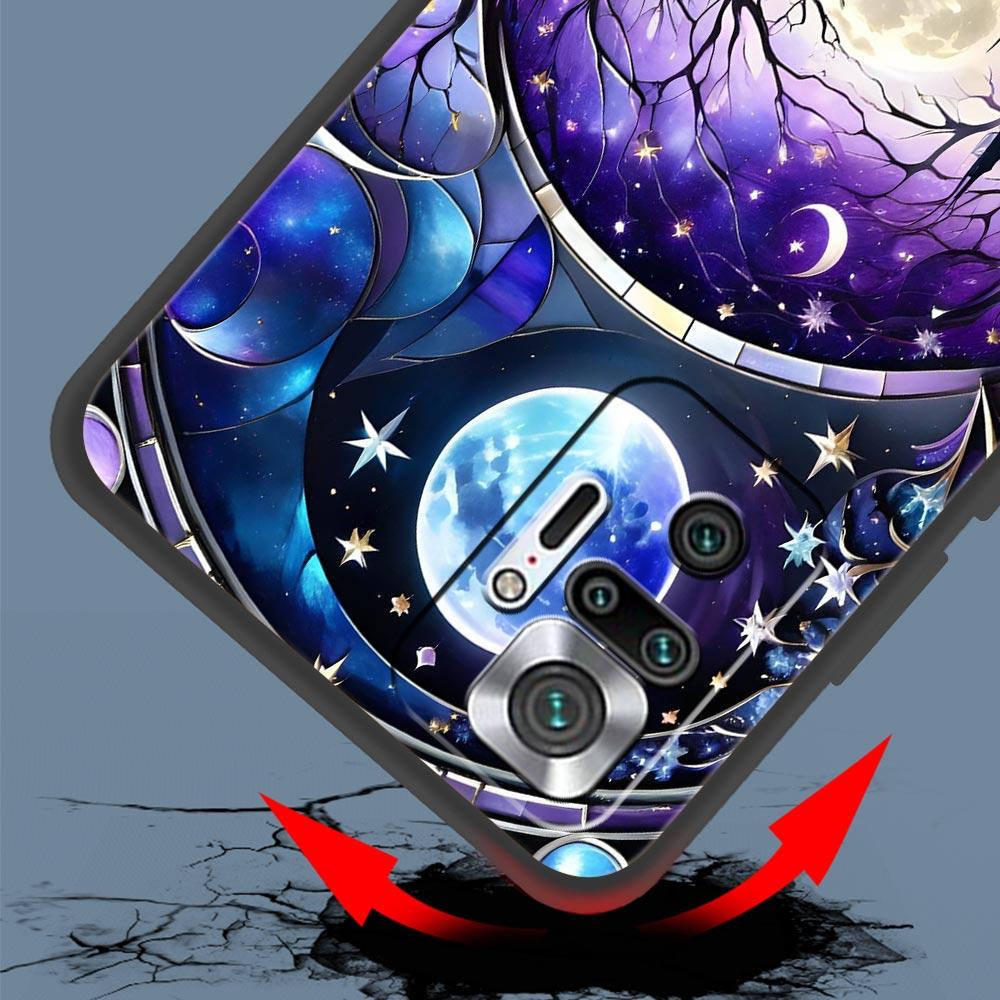 Universe Starry Sky Moon Phone Case Cover for Redmi 14C 10C Note 15 14 13 12 10 11 K40 Pro Plus 5G Shockproof Soft TPU Shell