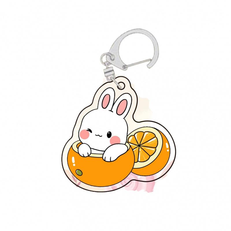 Funny Animal Bag Decoration Pendant Backpack Jewelry Accessories Gift Cartoon Cute Zodiac Keychain Acrylic Pendant Fruit