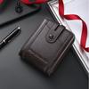 New Selection Of High-end Men's Short Wallet With European American Feel Multiple Card Slots Large Capacity Change Bag Tower Buckle