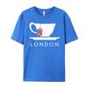 London Uk Tea Shirt Cool British Teacup Cotton Graphic Tees Short Sleeve Tee St Patricks Day Luxury