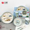 Bamboo Fiber Kids Dinnerware Set Cute Baby Bowl Car Shaped Divided Plate Creative Toddler Feeding Tray