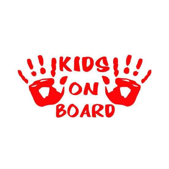 

Дети на борту Отпечаток руки Прекрасный автомобиль Светоотражающие наклейки Наклейка Украшение красный