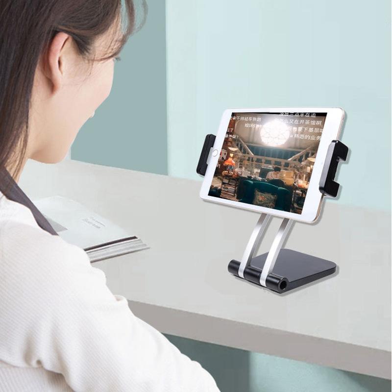 

Q010 Desktop Folding Phone Mount Stand Bracket 360 Degree Rotation Adjustable Angle Table Tablet Holder White