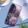 Violett Gold Muster Exquisite Handyhülle für Samsung Galaxy S26 S25 S24 S23 S22 FE Ultra Plus Integriertes Glasgefühl Bare Machine