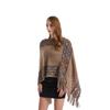 2022 Autumn/Winter Women's V-Neck Rainbow Tassel Cape Sweater