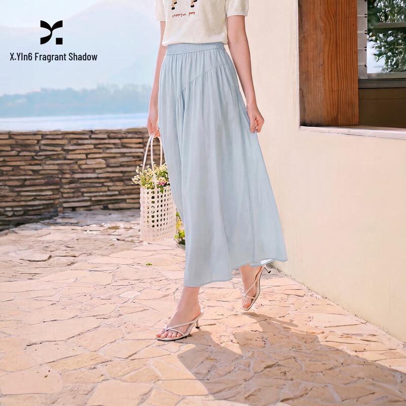 Women s A-Line Long Skirt L синий
