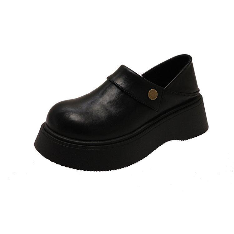 [Youshilai] Retro Height-increasing One-pedal Women's 2025 Spring New Fashionable Thick-soled Muffin Casual Loafers