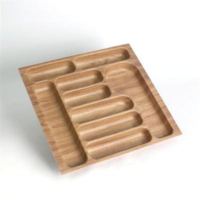 Evelyn Modularer Besteckorganisator (9 Fächer) (Akazie)