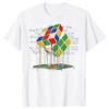 Retro Funny Melting Rubiks Cube Mental Math TShirt Summer Rubiks Cube Pattern Print Mens ShortSleeve TShirt Soft Cotton